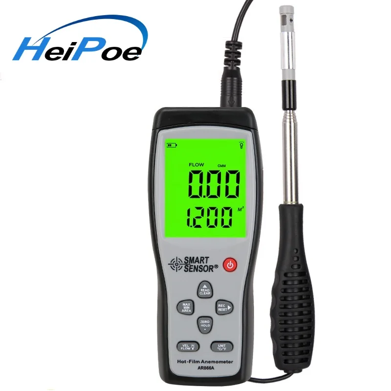 SMART SENSOR AR866A Digital Hot-film Anemometer Wind Speed meter