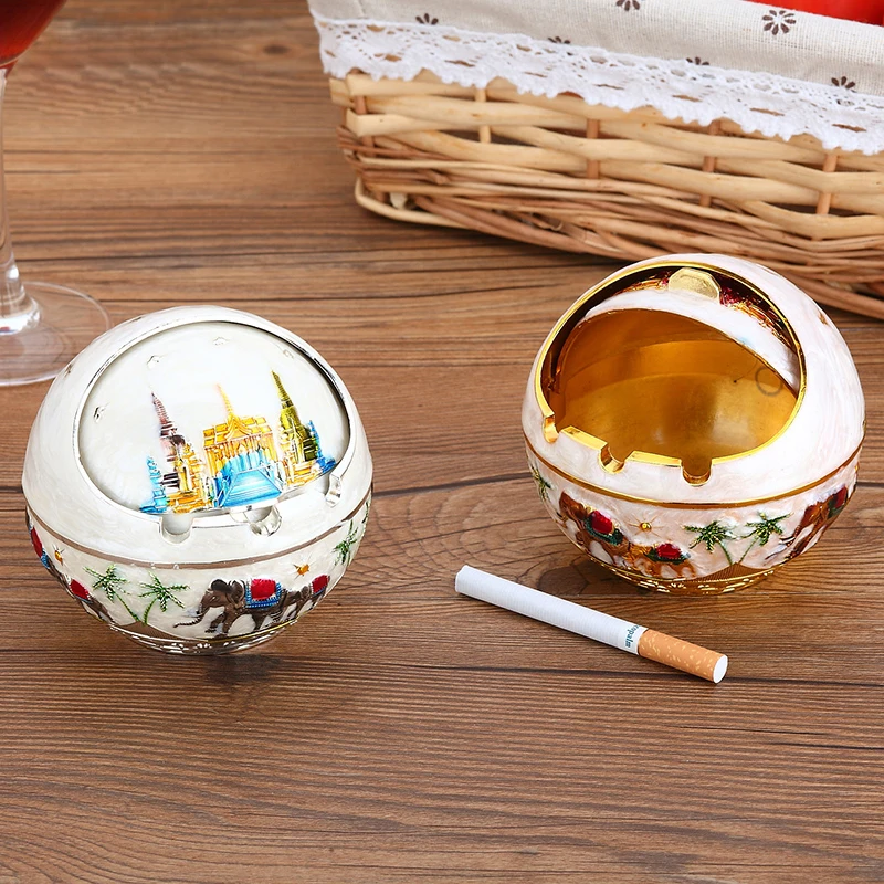 

European Round Ball Ashtray, Capped Ashtray, Home Decoration Accessories, Gift, Outdoor, Indoor, Personality