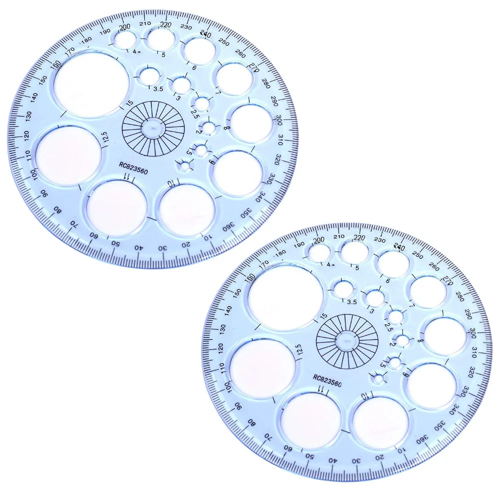 XRHYY Pack of 2 360 Degree Protractor and Circle Maker