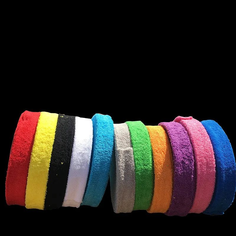 1 reel 10M100% cotton towel Grips For badminton racket,squash rackets,tennis rackets overgrips 11 colors