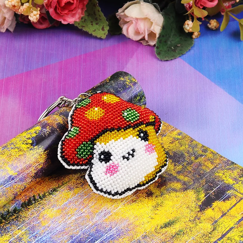 Beads toys for children diy bead embroidery new hand-made cross-stitch key chain stitch knapsack for non-finished adult girl toy