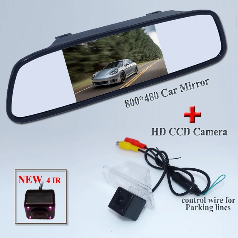 

Car Rearview Mirror 4.3inch 800*480 resolution +car rear camera ccd image lens 170 wide viewing angle use for Nissan X-Trail