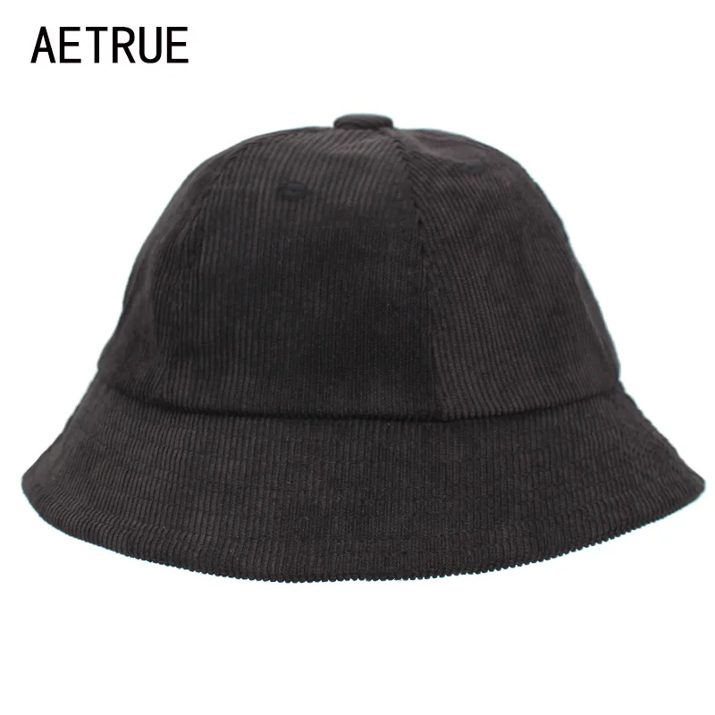 AETRUE Women Bucket Hats Men Blank Bob Caps Panama Sad Solid Flat Hats For Women Cap Snapback Cotton Boonie Sun Bucket Cap Hat