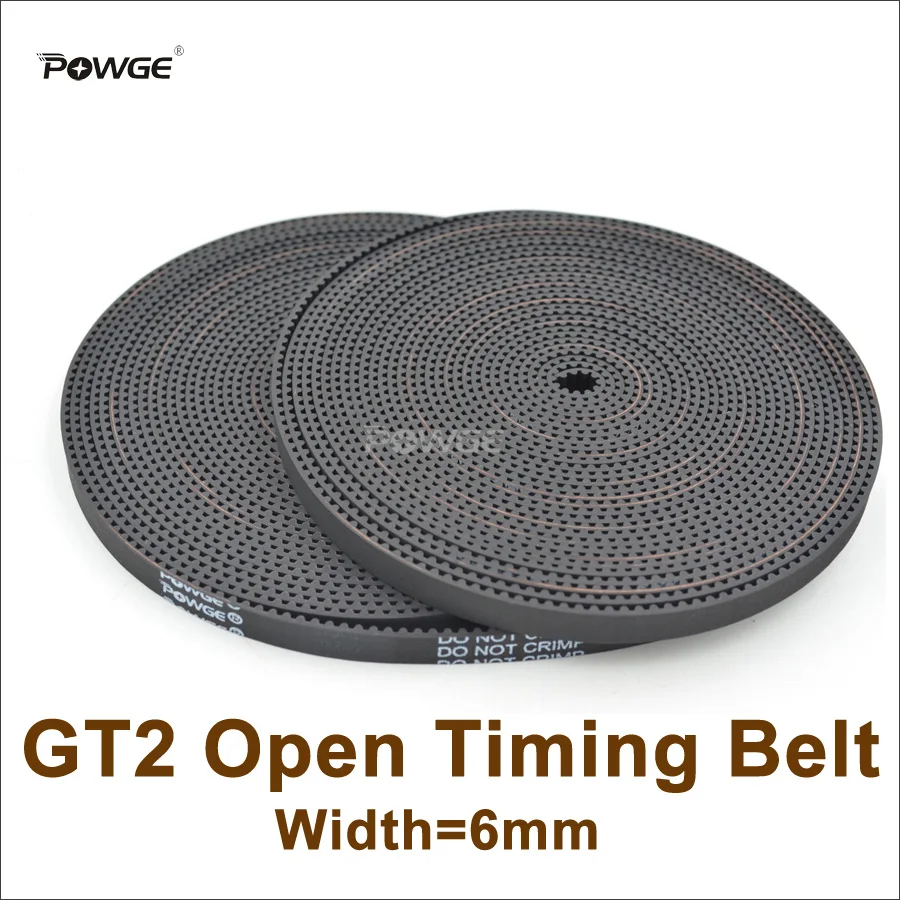 POWGE 100meters 2GT Timing Belt Width=6mm Rubber 2MGT Open Timing Belt Fit 2GT Pulley 3D Printer Accessory 2GT-6