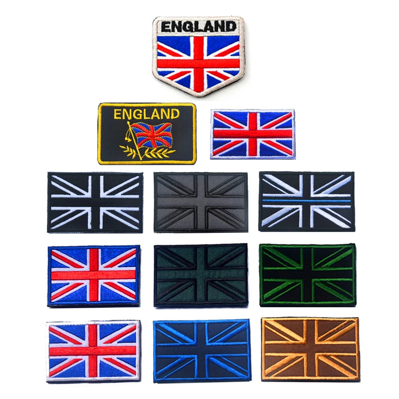 1PC AHYONNIEX Fashion 3D Embroidered Different UK England Flag Patch Sew on Clothes Armband Backpack Sticker DIY Applique