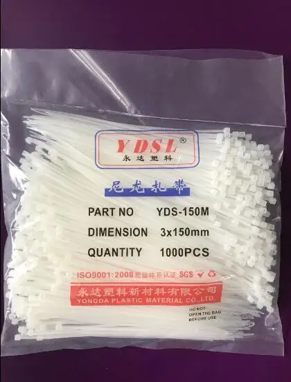 M3 Self-Locking Plastic Nylon Wire Cable Zip Ties 1000pcs white Cable Ties Fasten Loop Cable Various specifications