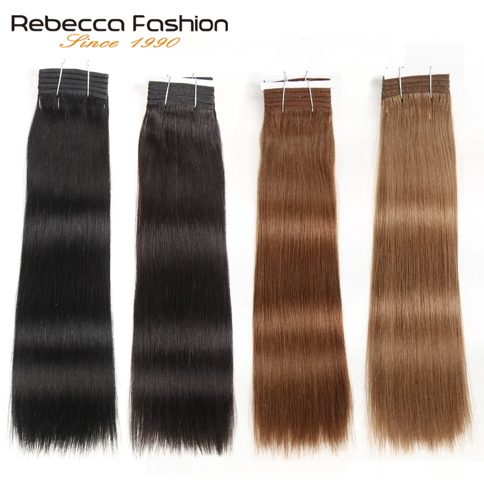 Rebecca Doppel Gezogen Haar 113g Remy Brazilian Seidige Gerade Weben Menschliches Haar Bundles Ombre Rot Braun Blonde Schwarz Farben 1 PC