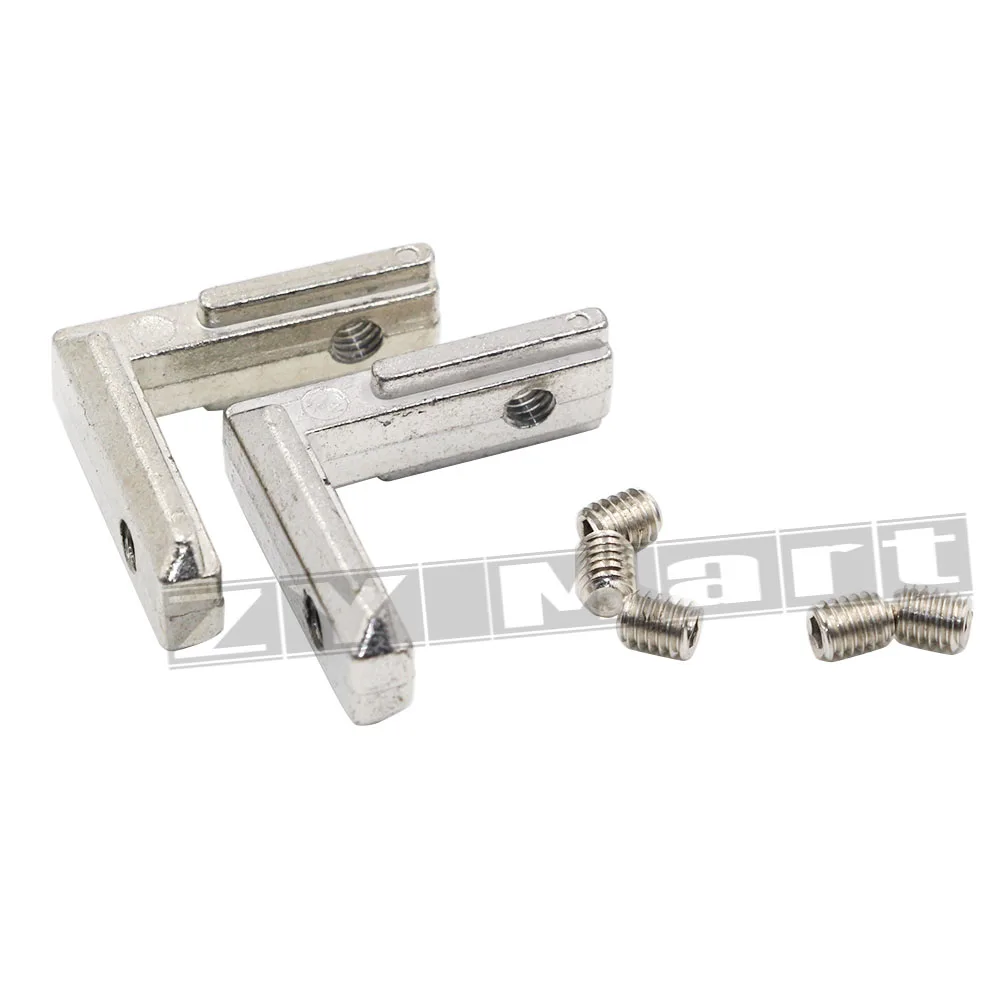

20pcs T Slot L-Shape 2020 Aluminum Profile Interior Corner Connector Joint Bracket for 2020 Alu-profile (with M4 screws)