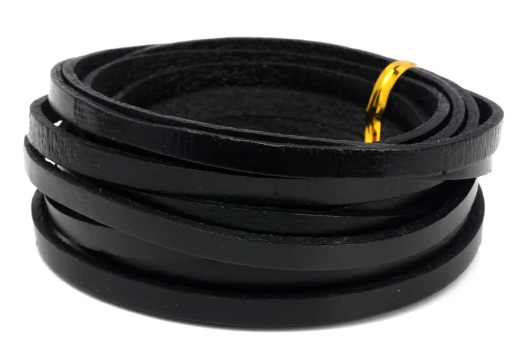 WLTYSM Bande De Cuir Véritable Plat 5 Mètres - Cordon Cuir Orange Pour Bijoux Et Bracelets
