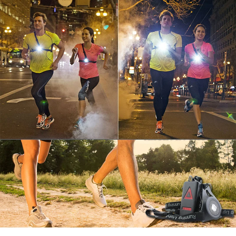 Rechargeable LED Headlamp Night Running Light Sport Chest Lamp + Built in Battery + USB Cable
