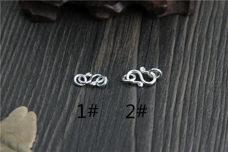 925 Sterling Silver Ornament S Clasp Hooks With Rings 7x16mm Necklace Bracelets Clasp Connectors DIY Fine Jewelry Accessories