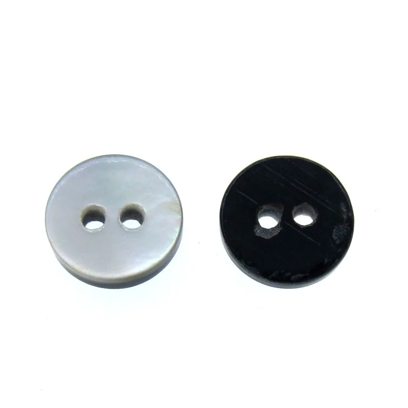 50Pcs Black mother of pearl shirt buttons natural shell buttons black iridescent 2 holes Buttons 10mm