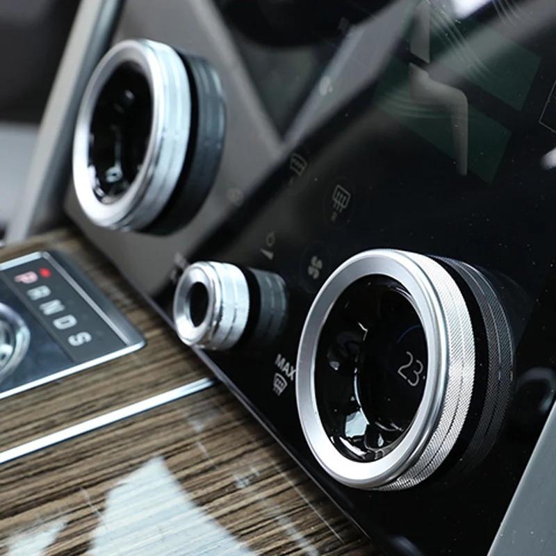 for Land Rover Range Rover Sport Vogue L405 2018 Aluminum Alloy Car Front+Rear Central Air Conditioning Volume Knobs Ring Trim