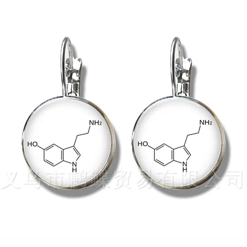 Theobromine Biology Chemistry Element Chemical Formula Earrings Biochemistry Chocolate Molecule Image Stud Earrings Gif