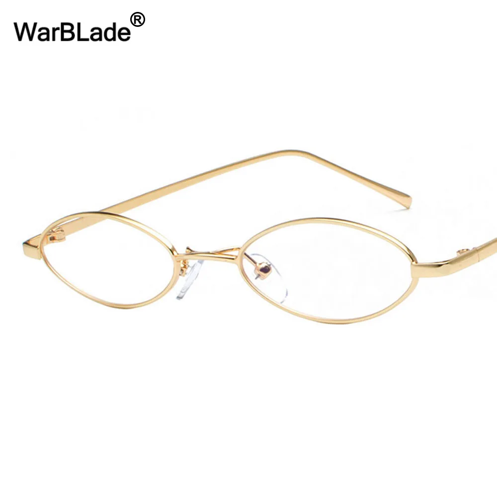 

WarBLade Fashion Gold Metal Frame Eyeglasses For Women Oval Vintage Glasses Clear Lens Optical Frames lunette de vue femme