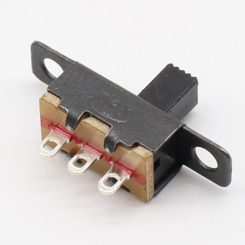 20 pces quentes 5v 0.3a mini tamanho preto spdt slide switch para pequeno diy power