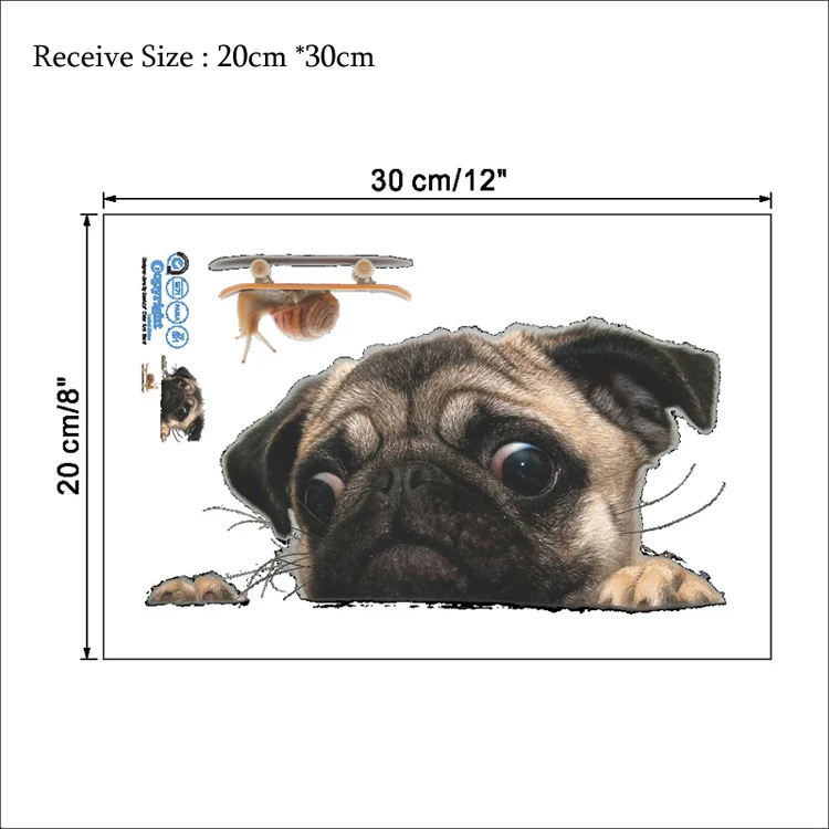 Leuke katten muursticker Hole View Levendige honden badkamer 3D toiletstickers voor huisdecoratie dieren stickers zelfklevende poster