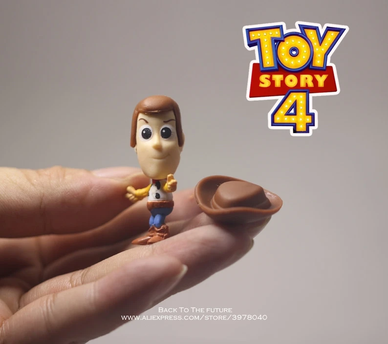 Disney Toy Story 4 Woody Buzz Lightyear 3-5cm Q Version Action Figures Mini Dolls Kids Toys Model for Children Gift