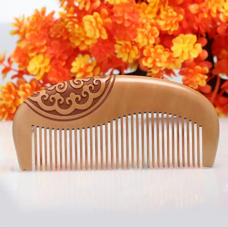 20pcs/lot Carved Handless Handmade Carved wooden comb Hairdressing combs PJ05