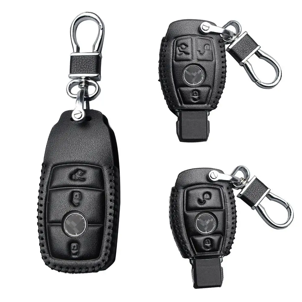 2021 Hot Leather Auto Car Key Cover Keychain Case For Mercedes Benz CLS CLA GL R SLK AMG A B C S Class Remote Holder Accessories