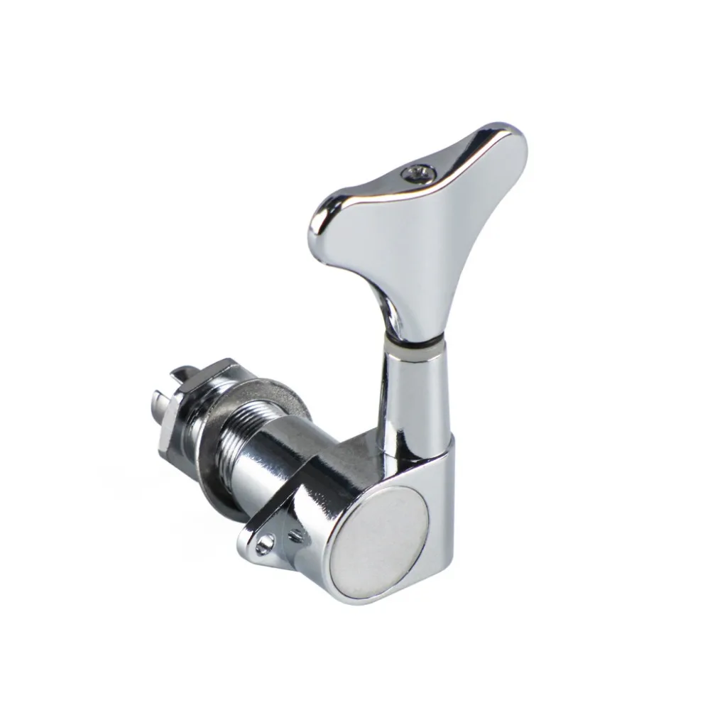 FLEOR 2pcs Sealed 1L1R Bass Machine Heads Tuners Guitar Tuning Pegs Keys Chrome For Electric Bass