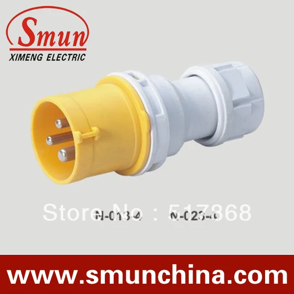 N-023-4 32A 110-130v 2P+E 3pin Industrial Plug With CE ROHS 1 Year Warranty IP44 Degree PA66