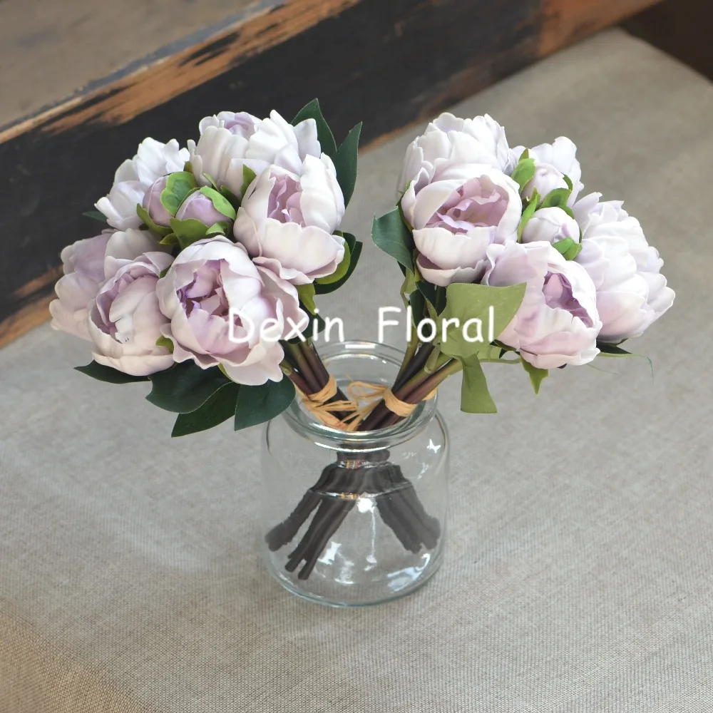 Lilac Peonies Real Touch for DIY Wedding Bouquets, Bridal Bouquets, Wedding Centerpieces, 2 Bundles