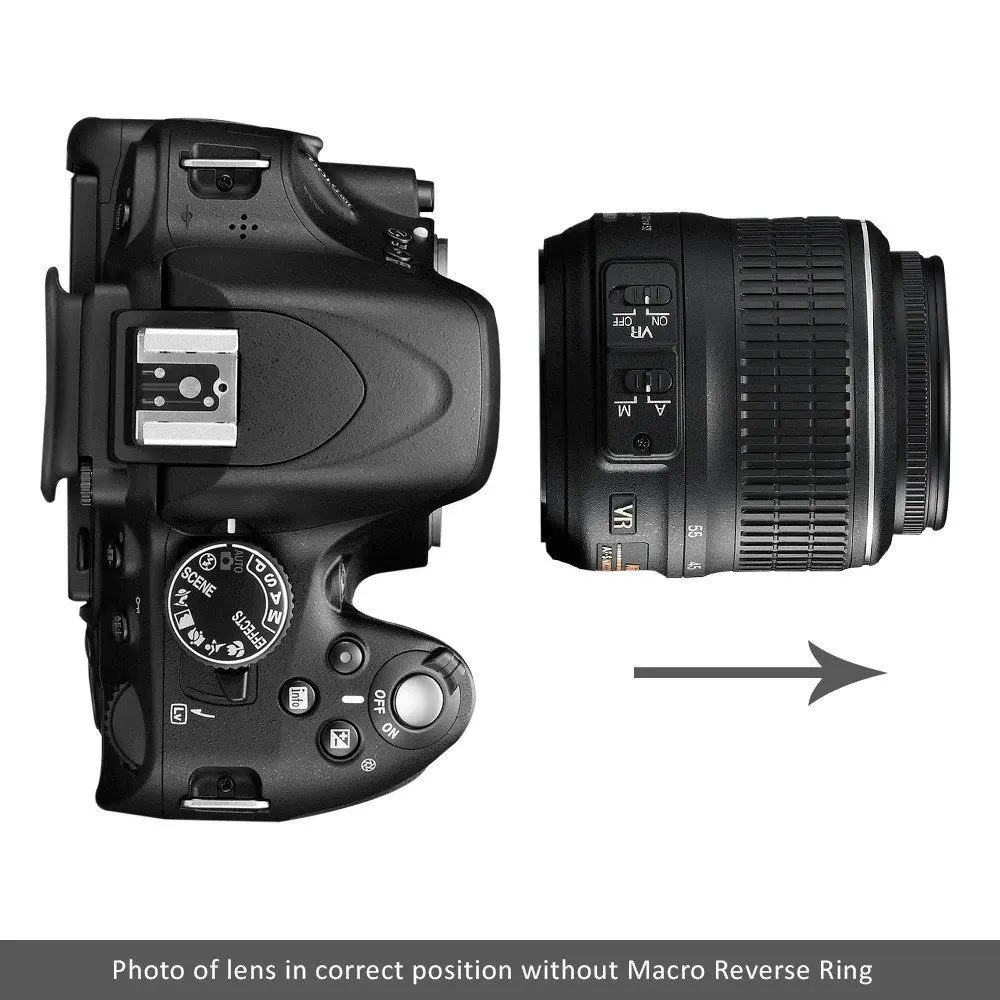 Anillo adaptador de lente inversa Macro para Nikon, montaje de 67mm para D90, D7000, D5100, D5200, D60, D80, D800, 18-105, 67mm, AI-67