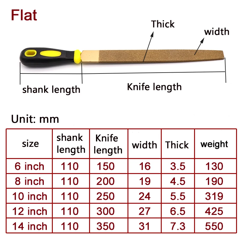 6'' to 14'' Braze Diamond Files Rasp Flat/Semi-circular Metal File For Superhard Object Grinding Woodworking Carving Hand Tools