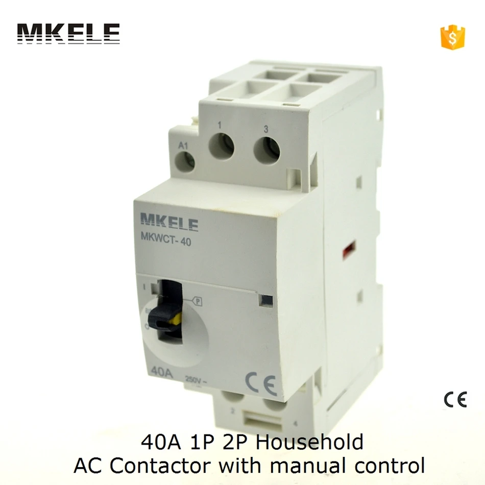 40A 2P Household AC Contactor  2NO Manually Switch 2-pole Normally Open Architecture contator 220V/110V/24V