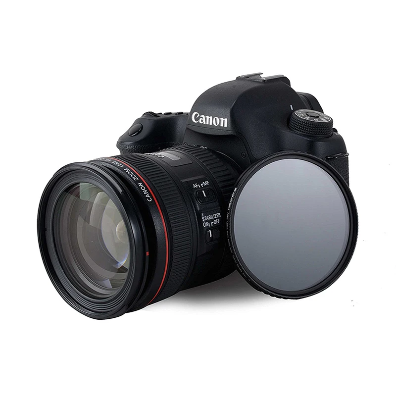 ZOMEI-Filtro de ND2-400 de densidad neutra para lente de cámara DSLR, Filtro ajustable Delgado ABS, sin patrón X en el medio de la imagen