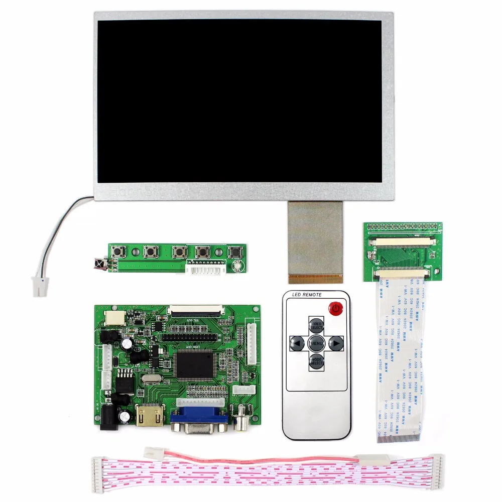 HD Serta VGA 2AV LCD Controller Papan 7 "800X480 HSD070IDW1-A Layar LCD