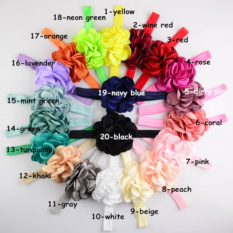 Baby Girl Elastic Large Baked Side Flower Headband Children Hair Rubber Headwear Gift Skinny Stretchy Bowknot Flower Hair Bands