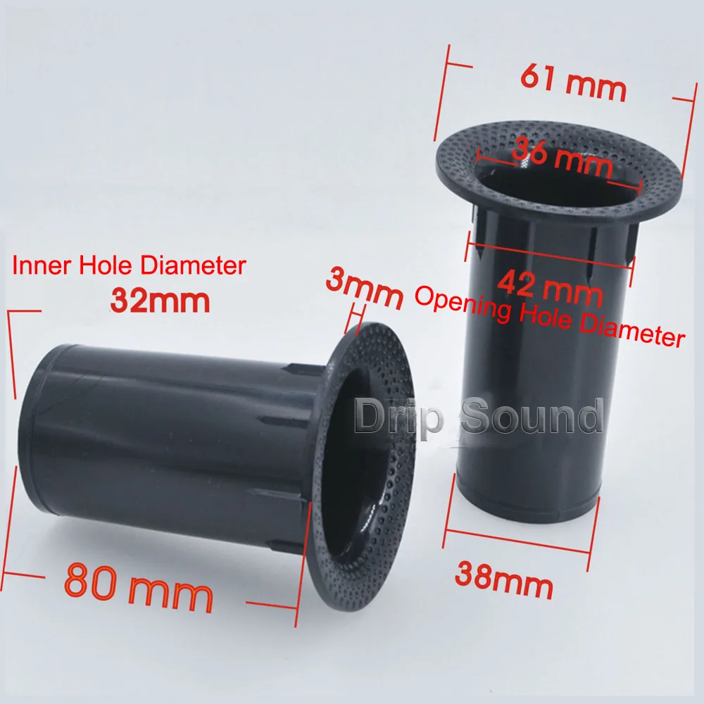 2pcs Speaker Port Tube Bass Subwoofer Audio Reflex Tube Loudspeaker Vent 42x80mm #Black