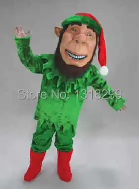 mascot Christmas Green Elf mascot costume fancy dress custom fancy costume cosplay theme mascotte carnival costume kits