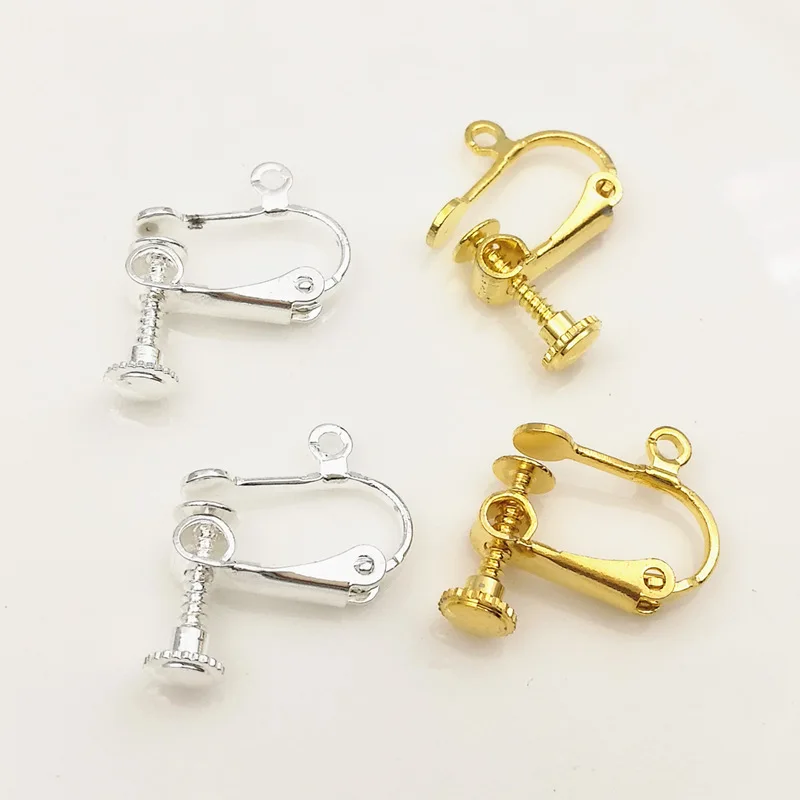 

50 pcs Brass Ear Clip Silver Color/Antique Bronze/White K/Gold color/Kc Gold Earring DIY Jewelry Accessories Findings