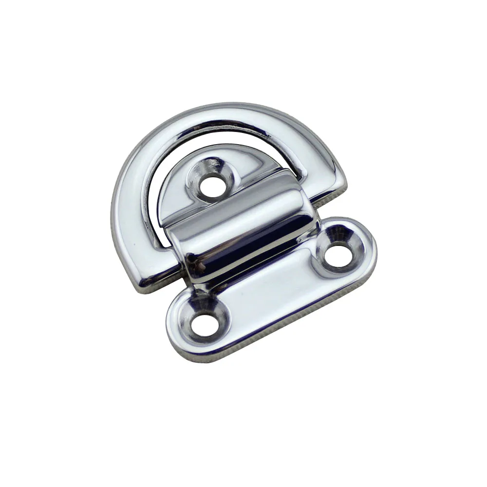 Marine Boat Yacht Stainless Steel D Ring Deck Folding Pad Eye Lashing Tie Down Cleat Plate For Boats Hardware Fit