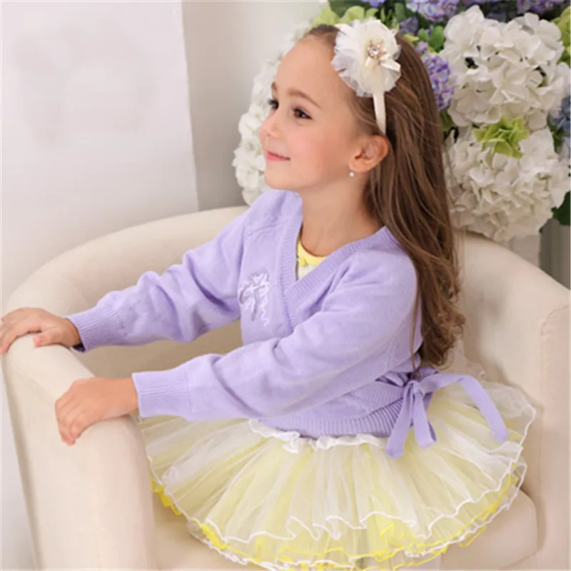 New Dance Winter Autumn Warm Child Ballet Wrap Sweater Cardigan Dance Clothes For Girls Kids Warm Long Sleeve Cotton Dance Coat