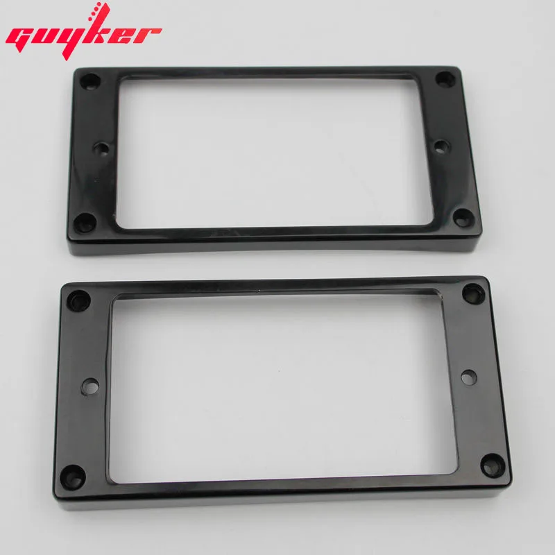 2Pcs Pickup Mounting Rings for Humbucker Metal Bridge and Neck Pickups Cover Frame Curved Set Replacement Electric Guitar Black