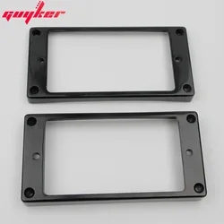 2Pcs Pickup Mounting Rings for Humbucker Metal Bridge and Neck Pickups Cover Frame Curved Set Replacement Electric Guitar Black