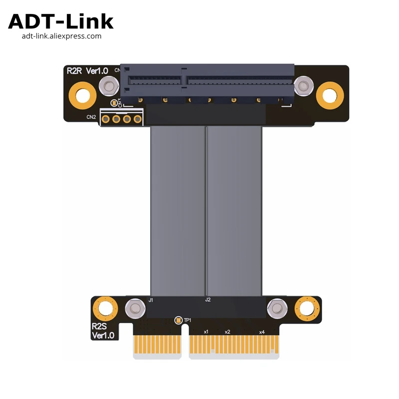 

PCIe 3.0 x4 to x4 Extension Cable 32G/bps PCI-E 4x GTX1080Ti Graphics SSD RAID Extender Conversion Cable Elbow Right Angled