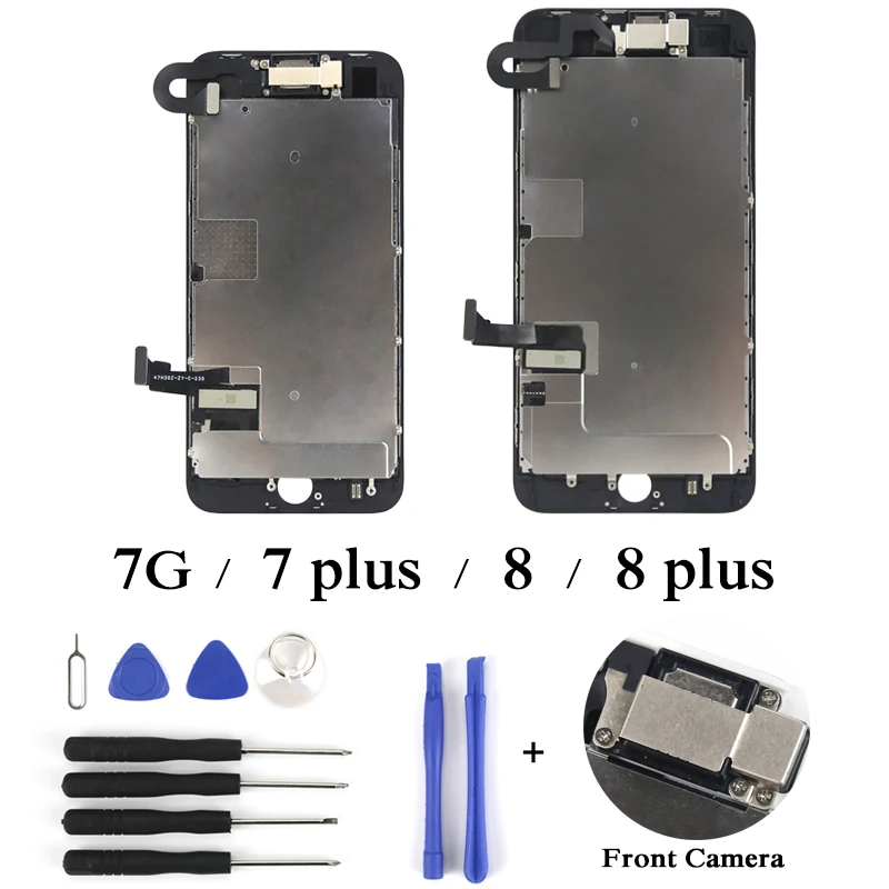 10PCS Complete LCD For iphone 7 7 Plus 8 Plus LCD Display Full Assembly With Touch Screen With Front Camera Without Home Button