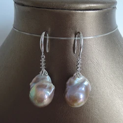 100% Natural Freshwater Pearl Earring Baroque Pearl 15-25mm Big Baroque Pearl Elegant Jewelry Accessory