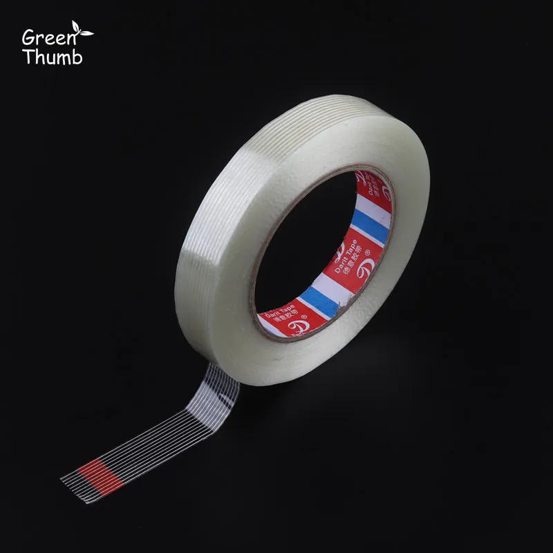 1pc 20mm 25M/50M Filament Tape Fiber Reinforced Adhesive Tape Stripe Single Sided Transparent For High Duty Packing No Trace