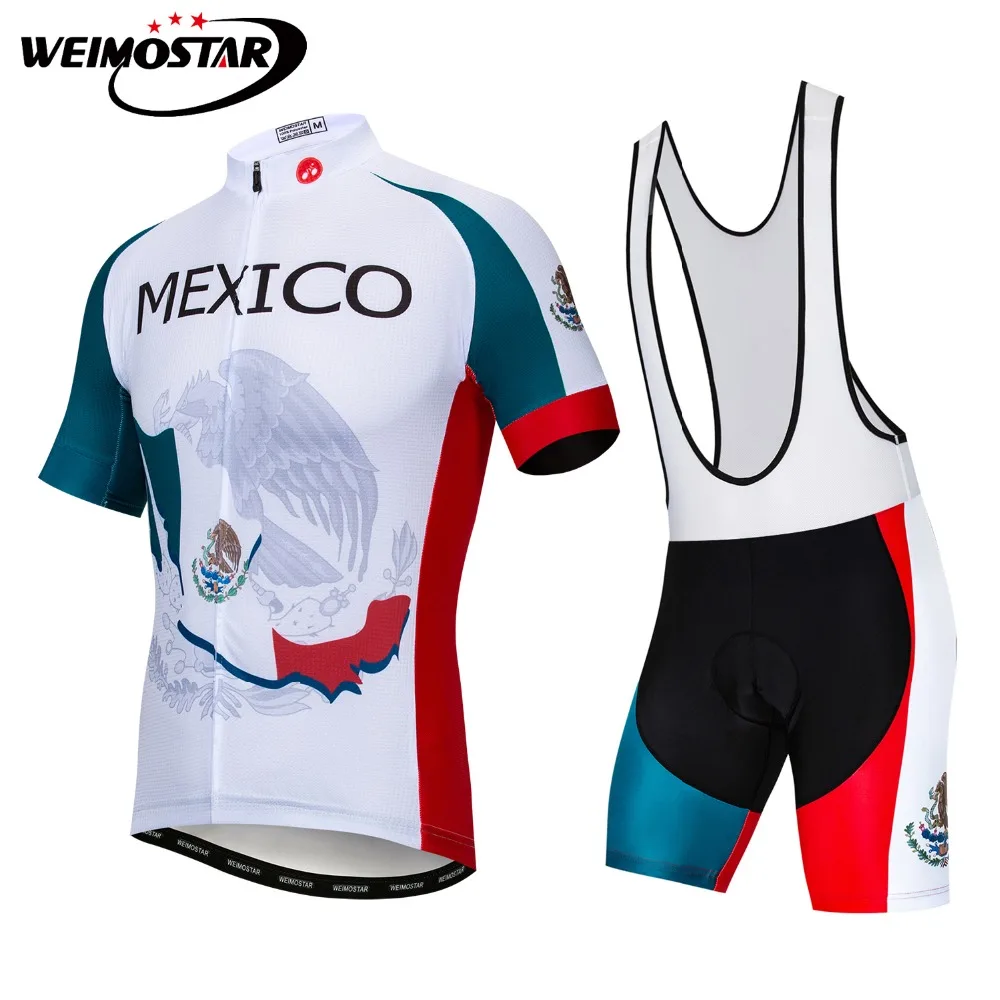 Mexico Team Men's Cycling Jersey Bib Sets Pad Shorts Summer Short Sleeve Bike Clothing Maillots Ropa Ciclismo Bicycle Clothes