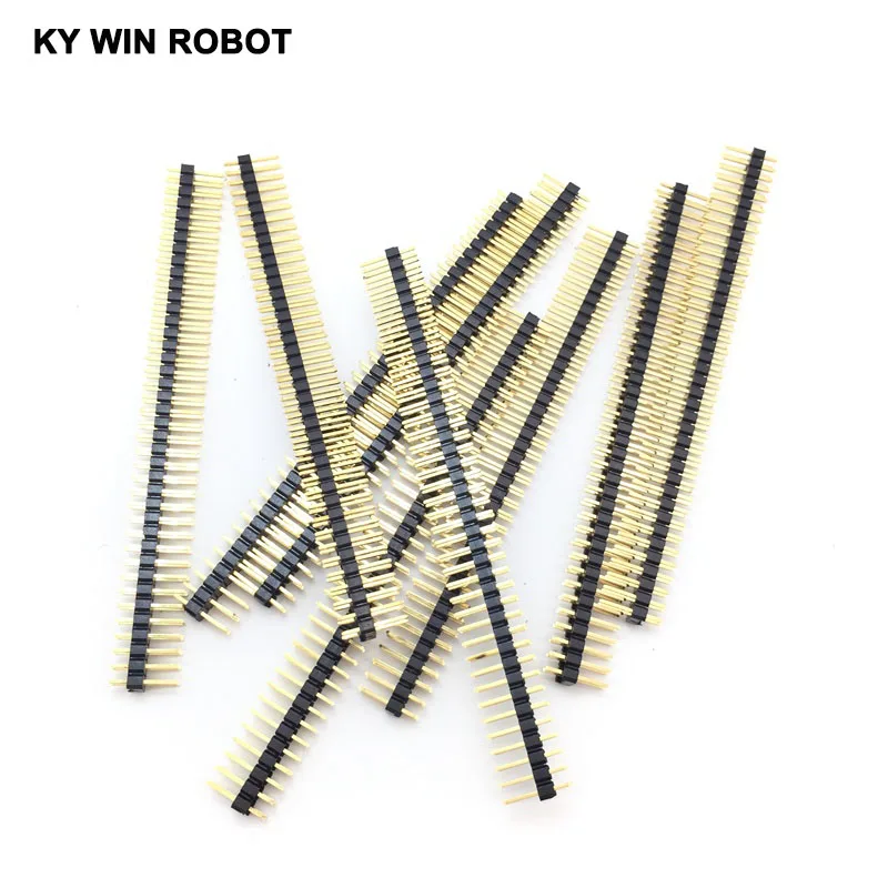 10Pcs 2.54mm 2x40 Pin 80 Pin Gold Plated Pitch Male Double Row Pin Header Strip Straight Needle Connector