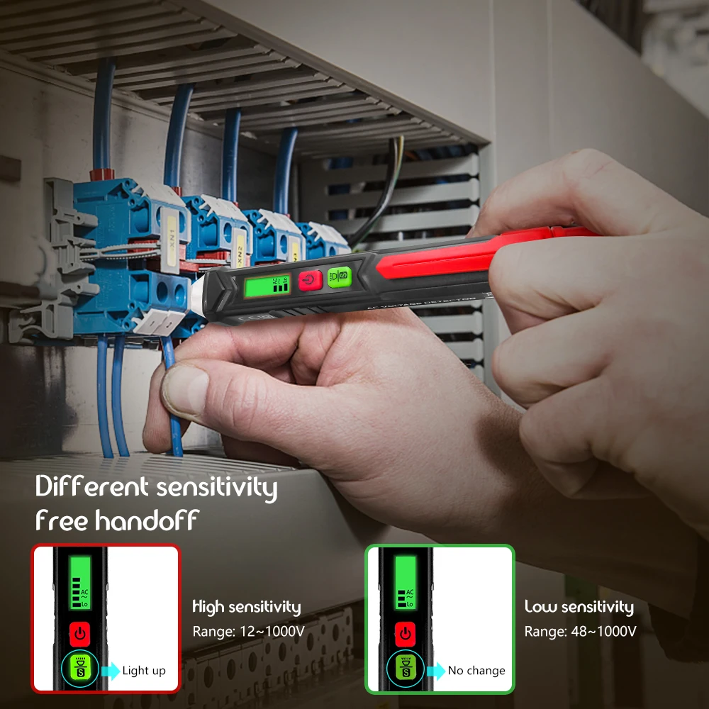 Voltage Tester Non-Contact Voltage Detector Socket Tester LCD Display Voltage  Test Socket detector Ground Zero Line GFCI/RCD