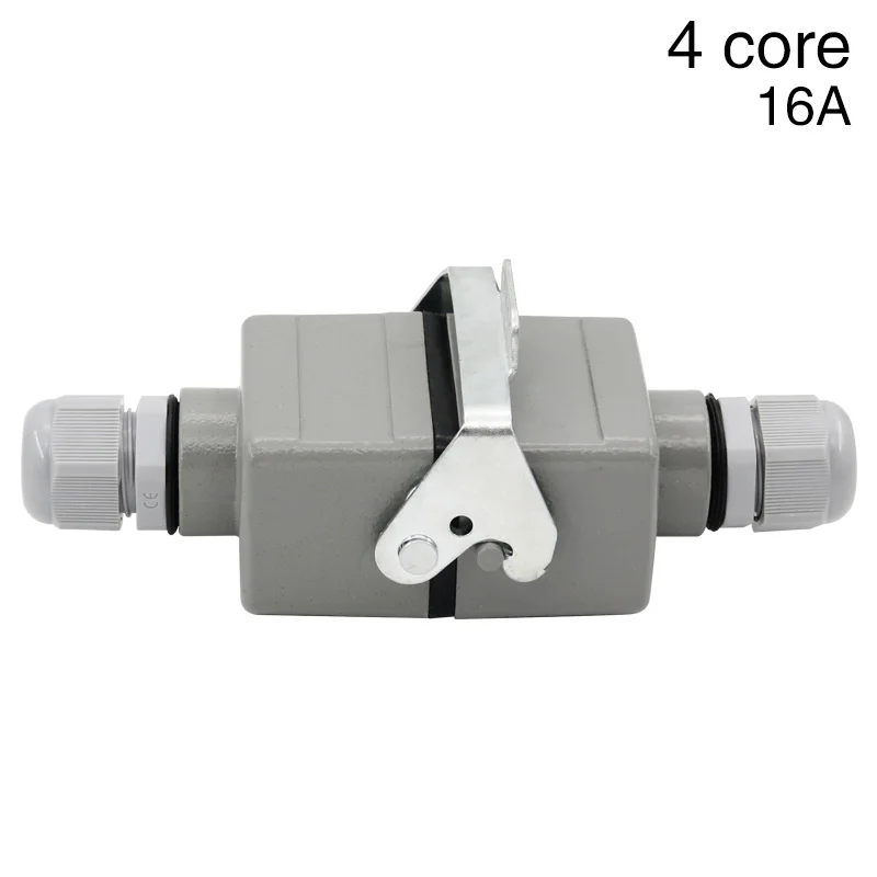 

HDC-HE-004-Ⅵ Rectangular Heavy Duty Connector 4 Core Butt Industrial Waterproof Aviation Socket Plug 500V 16A