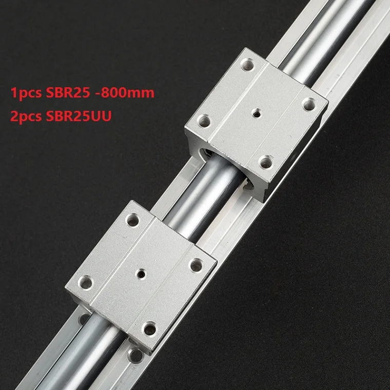 

1pcs SBR25 L-800mm support rail linear guide + 2pcs SBR25UU linear bearing blocks for CNC router parts