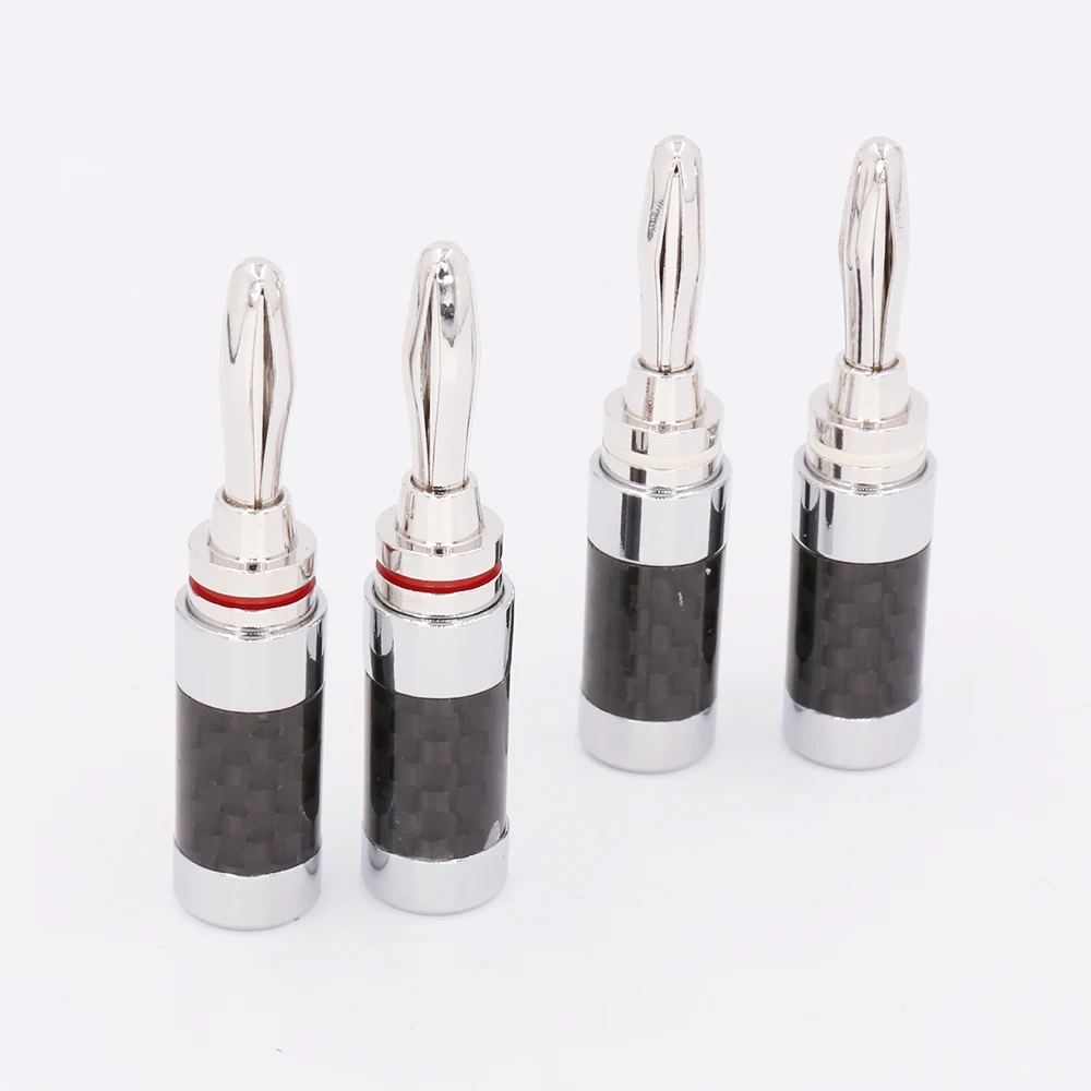 

Audiocrast 8PCS/16PCS Hifi Banana Jack High Quality Carbon Fiber Rhodium Plated Speaker Cable Banana Plug